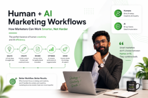 Human + AI Marketing Workflows: How Marketers Can Work Smarter, Not Harder