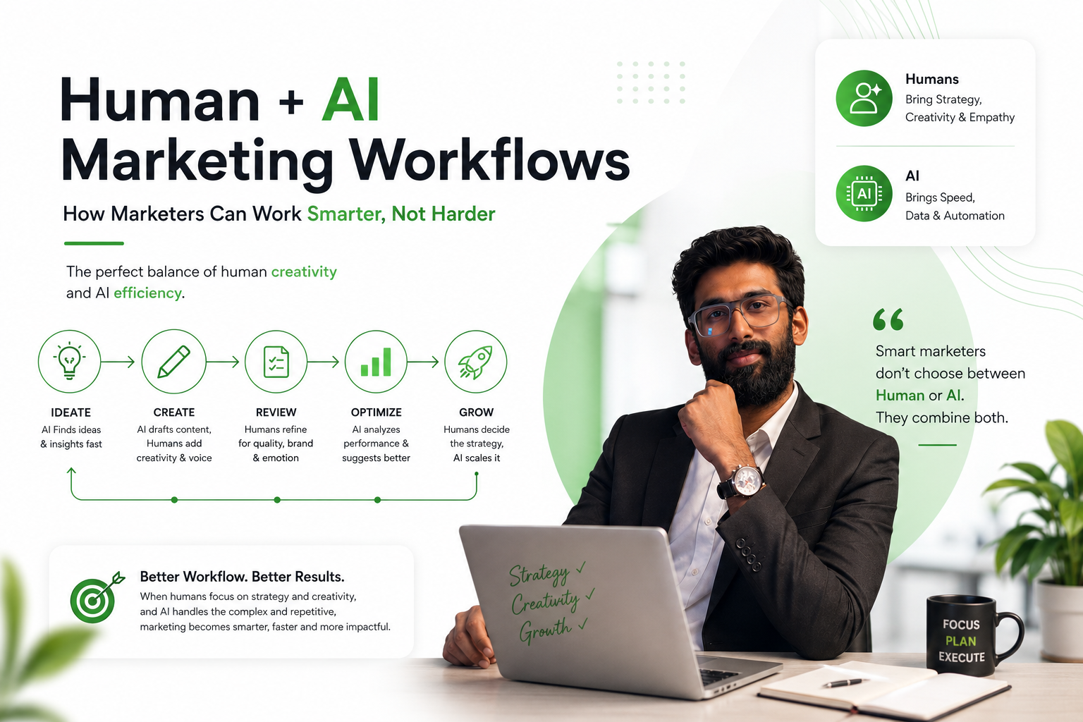 Human + AI marketing workflows